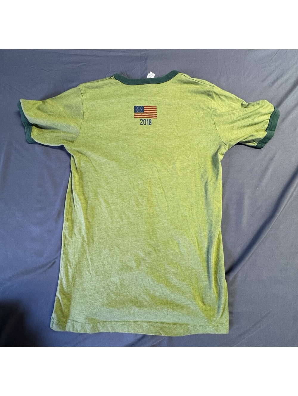California Highway 4 Ringer T-Shirt Small Green Heathered CA Highway Shield Tee - Picture 5 of 5
